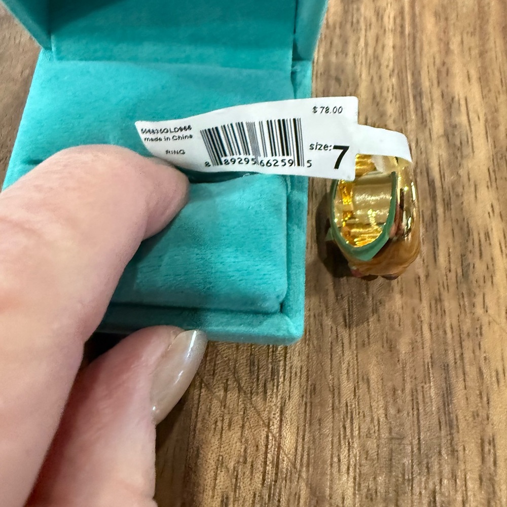 Kurt Geiger Gold-Tone Multicolor Crystal Dome Ring - Picture 3 of 4